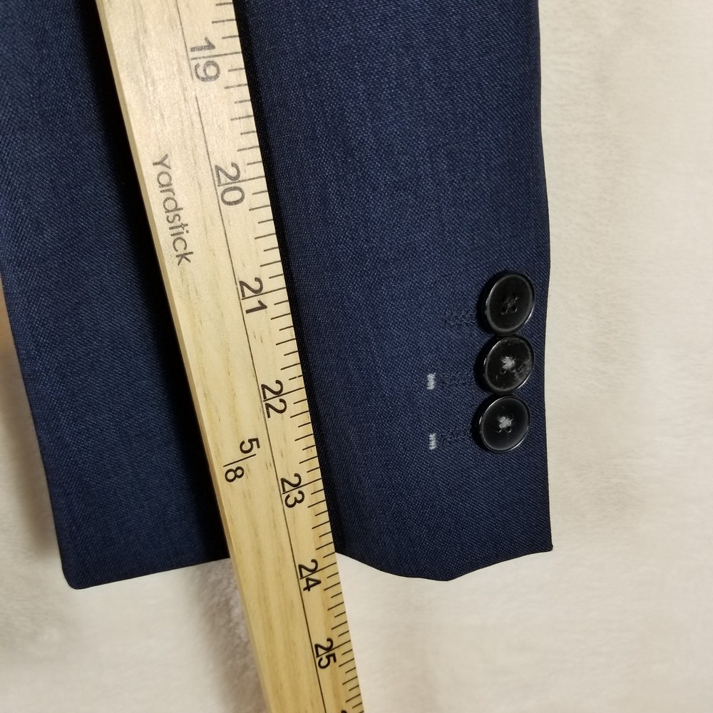 Zara Man Navy Blue Two Button Blazer Jacket AW16 Suits Collection Mens Size 36 - Picture 7 of 8